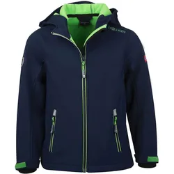 Kinder Softshelljacke Trollfjord Wasserabweisend Marineblau / Hellgrün Gr. 110 - 5 Jahre