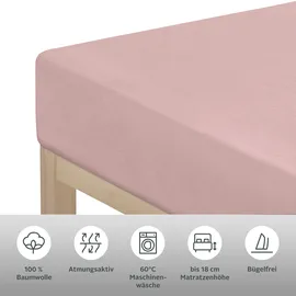 OTTO home Spannbettlaken Physalis Jersey 120 x 200 cm rosa