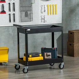DURHAND Werkstattwagen Metall 84,5x38x84,5 cm Schwarz unbestückt