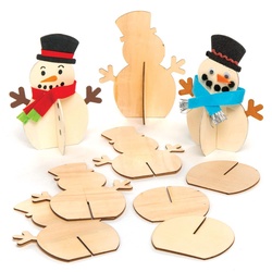 3D-Schneemann aus Holz  (pro Set 6) Basteln mit Holz