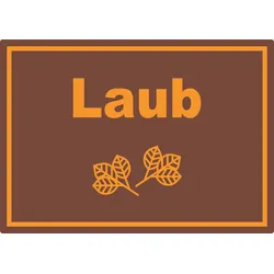Laub Mülltrennung Aufkleber mit Text Symbol Blätter Blattwerk A7 (74x105mm)