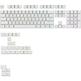 Glorious PC Gaming Race Glorious Gaming - GPBT Backlit-Tastenkappen (Weiß), lichtdurchlässige Legenden, für mechanische Tastaturen der Größen 100%, 75%, 65% - Amerikanische QWERTY-Belegung