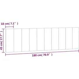 vidaXL Kopfteil-Kissen "Hanko" Dunkelgrau 180 cm Samt