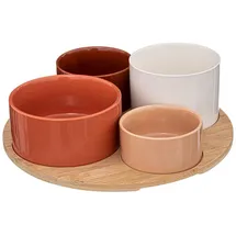 SECRET DE GOURMET - Snack-servierset, Bambustablett, 5-teilig