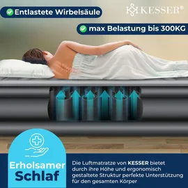 Kesser KESSER® Aufblasbare Matratze Luftbett mit eingebauter elektrischer Pumpe integrierte erhöhte aufblasbare Matratze für Übernachtungsgäste mit Aufbewahrungstasche