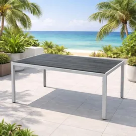 Mojawo Gartentisch 180 x 90 x 74 cm Silber/Grau