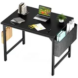 Refined Living Computertisch Schreibtisch 80cm gaming tisch computertisch bürotisch eck pc tisch, Schwarz Mit Aufbewahrungstasche und Eisenhaken einfacher Stil schwarz