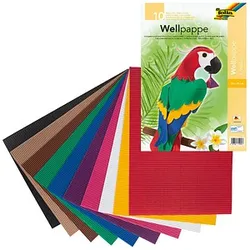 folia Bastelwellpappe E-Welle farbsortiert 1 Pack