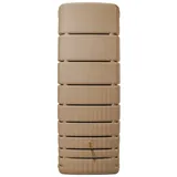 4rain Slim Wandtank 650 Liter Taupe - Regentonne, Wassertank, Fass, Regenfass, Regenwassertonne, Regenwassertank, Wasserbehälter, Wassertonne, Wasserfass, Wassertonnen für Garten