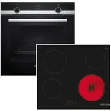 Siemens Herdset Siemens Backofen Teleskopauszug + Bosch Kochfeld TouchSelect rahmenlos autark 60cm