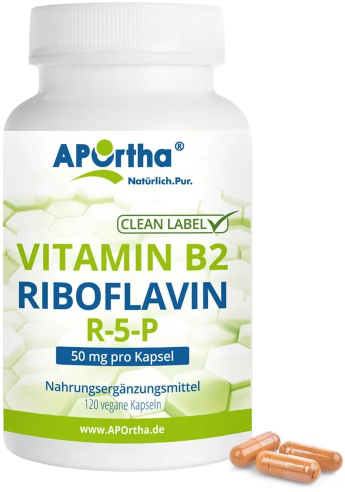 APOrtha® Vitamin B2 - Riboflavin 50 mg R-5-P Kapseln 120 St