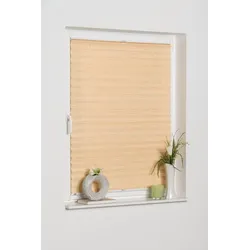 Plissee K-HOME "LUCERA" Gr. 10, beige (natur), B:70cm H:210cm, Obermaterial: 100% Bambus, Plissees, BAMBUS-Plissee