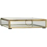 ib laursen Längliche Glasbox mit Deckel Solitaire, 18 x 18 x 4,5 cm, messing