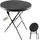 Lemodo Stehtisch klappbar 80 cm schwarz in Rattan-Optik, Höhe 110 cm
