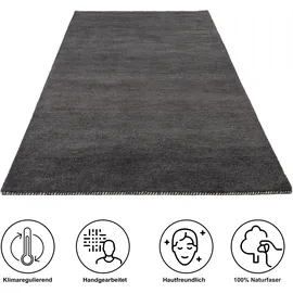 THEKO »Gabbeh Uni, Handgefertigt, Teppich, meliert, reine Wolle,« rechteckig 14 mm Höhe Schlafzimmer, Wohnzimmer, Esszimmer, auch als Läufer oder rund,