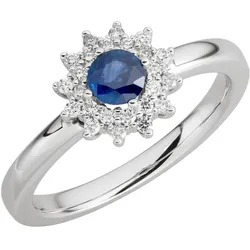 Orolino Ring 585/- Gold Safir blau 0.1900 Karat 056 (17,8) Damen 