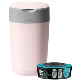TOMMEE TIPPEE Twist & Click Windeleimer rosa inkl. Nachfüllkassette