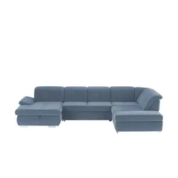 Kollektion Kraft Wohnlandschaft Mikrofaser   ¦ blau ¦ Maße (cm): B: 371 H: 100 T: 260.0