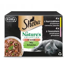 SHEBA Sachet 8x85 g Nature's Collection Selection of Flavours - Alleinfuttermittel für ausgewachsene Katzen, in Sauce
