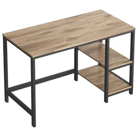 VASAGLE Computertisch Schreibtisch mit 2 Regale 120 x 75 x 60 cm - Braun