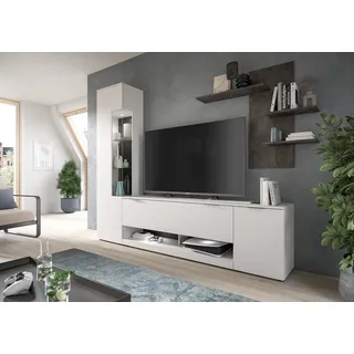 INOSIGN Wohnwand »Porto, Breite 250cm, in Weiß/Beton Nachbildung«, (3 St.),... TV-Wand, Mediawand, Lowboard, Vitrine, Wandboard