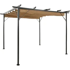 vidaXL Pergola mit Ausziehbarem Dach 300 x 300 cm taupe