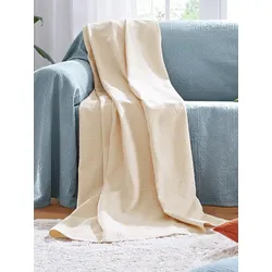 Le jeté pour canapé et lit : env. 250x270 cm  Hagemann blanc