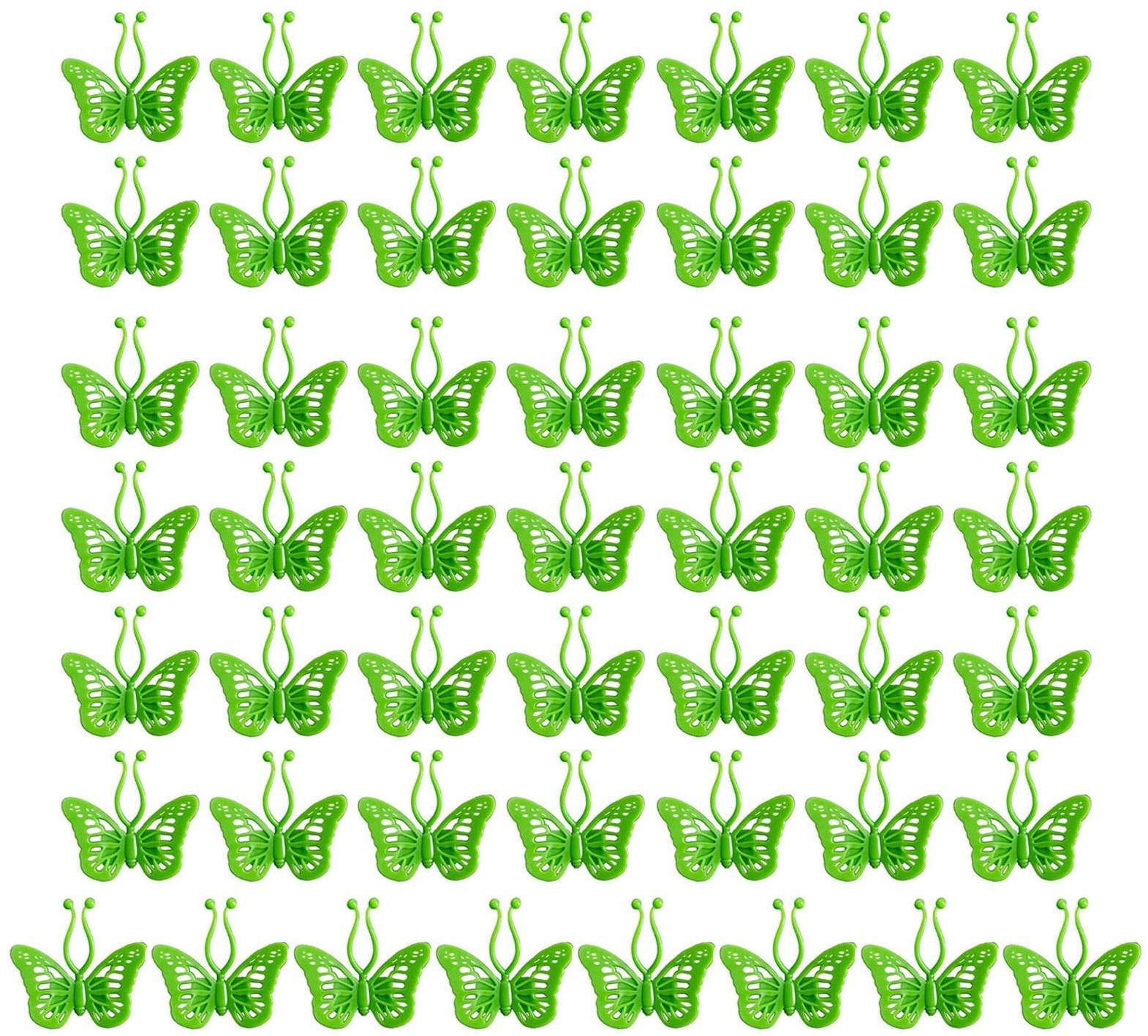 Pisamhid Selbstklebende Pflanzen-Wandklammern | 50 Stück Schmetterlingsform Pflanze Kletterwand Befestigung Clip Haken,Green Pack Plant Support Clips Tomatenclips, Blumen und Reben aufrecht wachsend