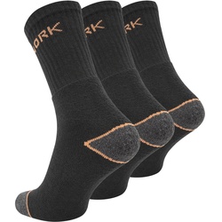 Paolo Renzo® Arbeitssocken 18 Paar - Größe 39/42 - Orange/Schwarz