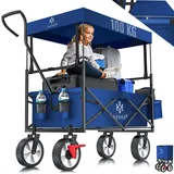 Kesser Bollerwagen faltbar mit Dach blau/navy