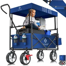 Kesser Bollerwagen faltbar mit Dach blau/navy