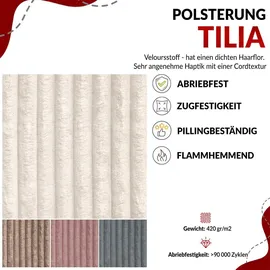 MKS Meble U-form Couch, Schlaffunktion, Ecksofa mit verstellbare Kopfstützen, Bettkasten - PEDRO U - Cord - Braun - Braun