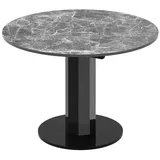 designimpex Esstisch Design HES-111 Tisch rund oval Hochglanz ausziehbar 100-148cm schwarz