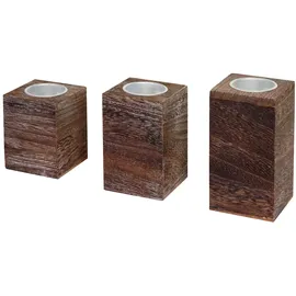 Mendler Teelichthalter HWC-C58 Holz Braun
