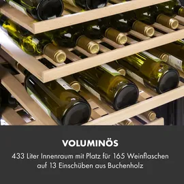 Klarstein - Weinkühlschrank 433 Ltr 165 Fl. Schwarz