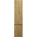 Burgbad Lin20 Hochschrank wandhängend mit 2 Türen inklusive Winkelablagen, Türanschlag rechts, 400x345x1760mm, HSPE040RF5353, Farbe: Eiche Dekor Urban