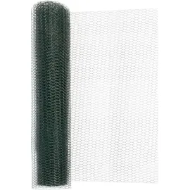 Lemodo Maschendrahtzaun PVC-beschichtet, 25 m lang, Hasendraht für Kleintiergehege, grün