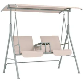 Outsunny Hollywoodschaukel Beige 2-Sitzer