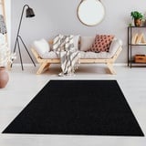 Jimri Fashion4Home Teppich Wohnzimmer – Einfarbig Teppich, Uni Teppich fürs Kinderzimmer, Schlafzimmer, Arbeitszimmer, Büro, Flur und Küche - Kurzflor Teppich Anthrazit-Schwarz, Größe: 140x200 cm