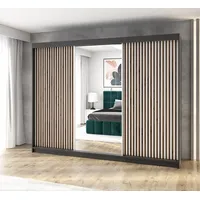 Mebloland Schwebetürenschrank, 3-türig Schrank FARA 200 cm (mit Spiegel)