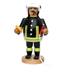 Dekohelden24 Holz Räuchermann/Räuchermännchen als Feuerwehr, L/B/H: 12 x 9,5 x 22 cm.