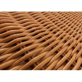 Mendler Aufbewahrungstruhe M92, Truhe Sitzbank Garderobenbank, Kissen Kubu Rattan 88cm ~ honigfarben