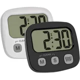 TFA Digitaler Timer 2er Set mit Stoppuhr und Uhrzeit