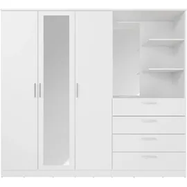 Forte Panama Kleiderschrank 200 199 x 52,7 x 181 Weiß