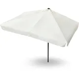 habeig Balkonschirm Sonnenschirm halbrund/rechteckig Wandschirm für Balkone oder Terrassen Polyester Aluminium (Beige mit Volant #62469) - Groß