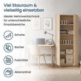 home collective Kleiderschrank Mehrzweckschrank Regal 74 x 180 x 0 cm Beige