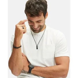 FYNCH-HATTON Fingerring Schmuck Geschenk Edelstahl Ring Curb Kerben schwarz 64