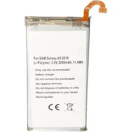 AccuCell Akku passend für Samsung Galaxy A6 2018, Li-Polymer, 3,8V, 3000mAh, 11,4Wh, built-in, ohne Werkzeug