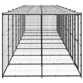 vidaXL Outdoor-Hundezwinger Stahl mit Überdachung 19,36 m2