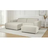INOSIGN Ecksofa INOSIGN "Koa,228cm, L-Form, Modulsofa, Webstoff, Cord, Struktur, Chenille", beige, B:228cm H:88cm T:159cm, 62% Polypropylen, 32% Polyester, Sofas, Ecksofa, Designsofa, Set, Hocker inklusive, weicher Lounge-Sitzkomfort